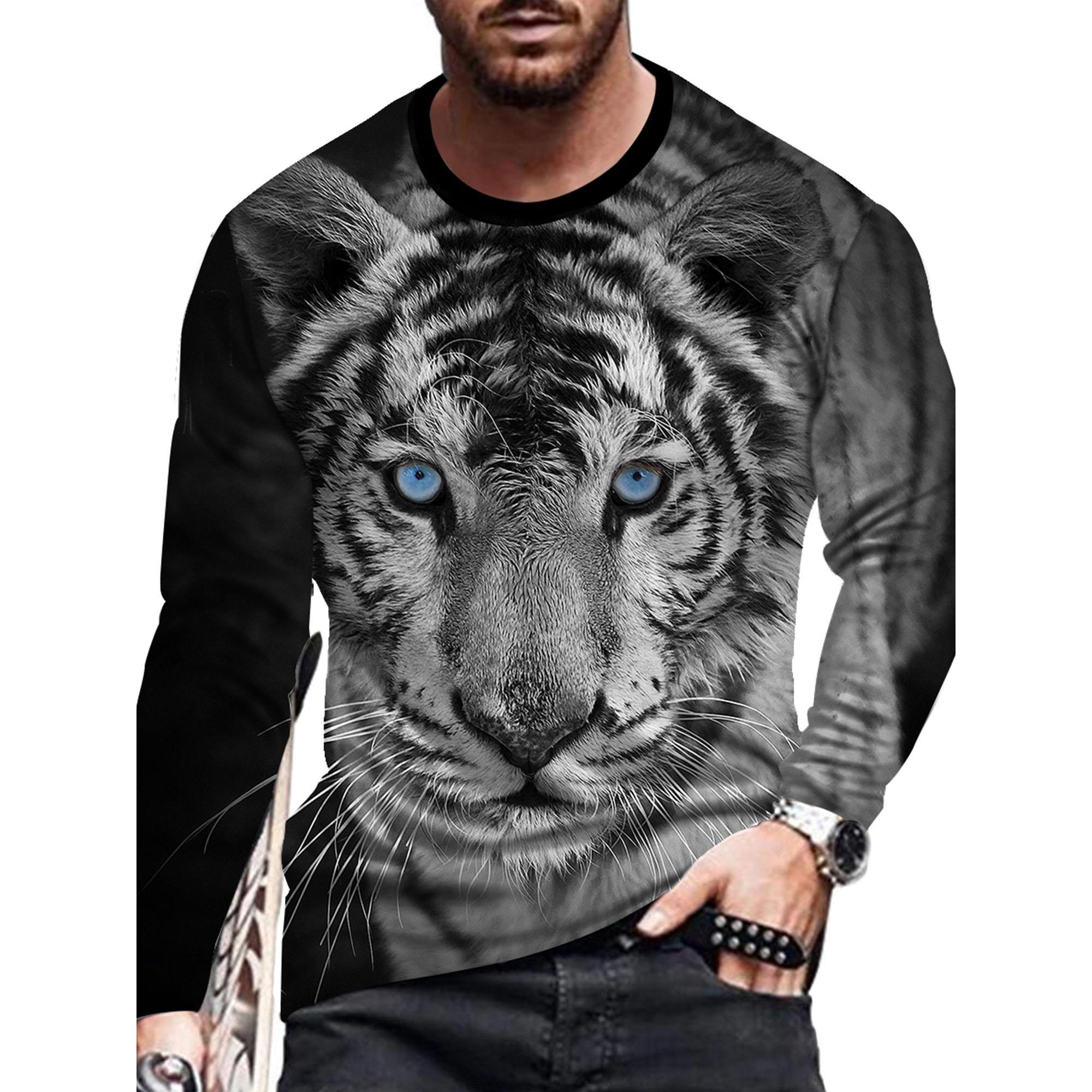 

Осінньо-весняна чоловіча футболка з принтом з довгим рукавом L