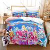 Pretty Cure Duvet Cover + 2 Pillowcases, Cute Magical Girl Anime Print Bedding Set Soft Fabric for Kids & Fans Bedroom Decor