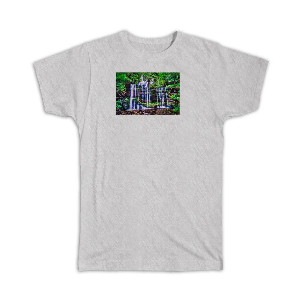 

Gift T-Shirt : Watercolor Scenary Waterfall Wall of Rock L