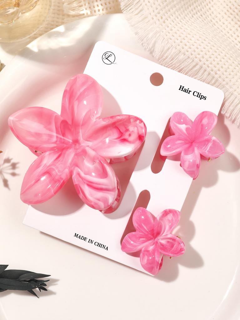 4 Stück Niedliche Blume Bananen Haarspangen für Dickes Haar, Starker Halt Rutschfest, Hawaiianisch, Haarschmuck für Frauen Mädchen Urlaubsgeschenk