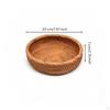 Rattan Basket Handwoven Tray Wicker Bowl for Tabletop, Kitchen, Dining Room