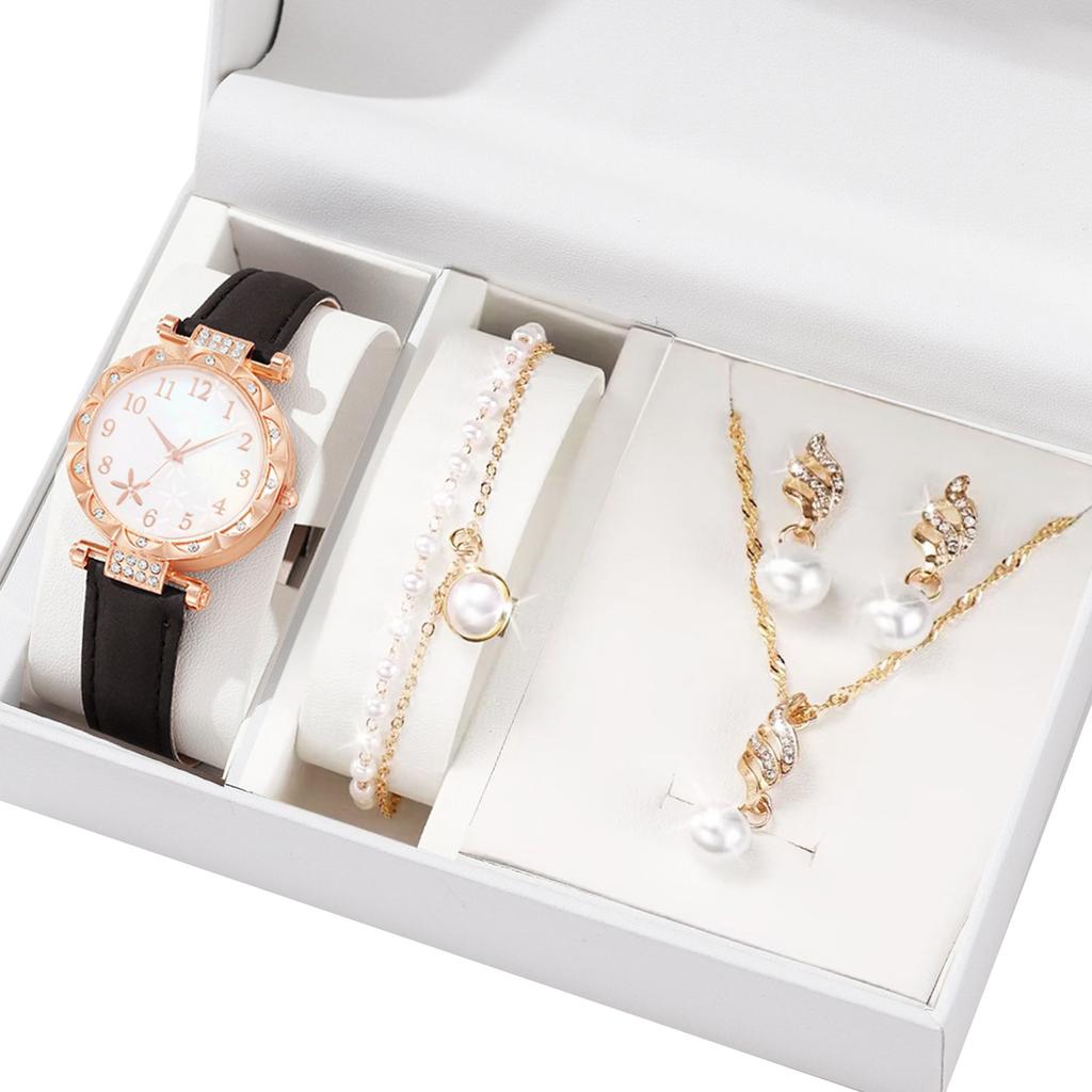 Practical Watch and Jewelry Set Elegant Alloy Accessories Watch and Jewelry Collection Perfect for Women Daily Outfit
