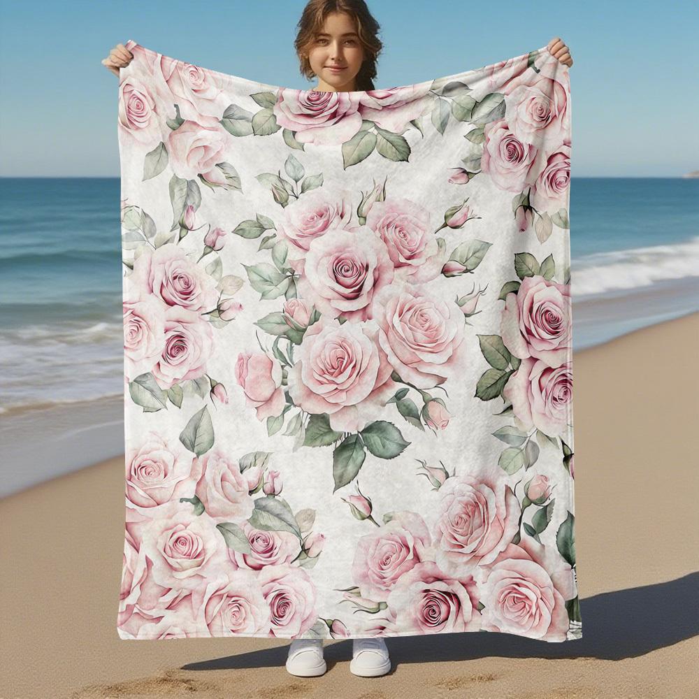 Rosenblumen-Outdoor-Flanell-Decken, Outdoor-Reisen, Heimdecken, Fan-Geschenke, Geeignet für alle Jahreszeiten, Weihnachtsgeschenke. R1127046