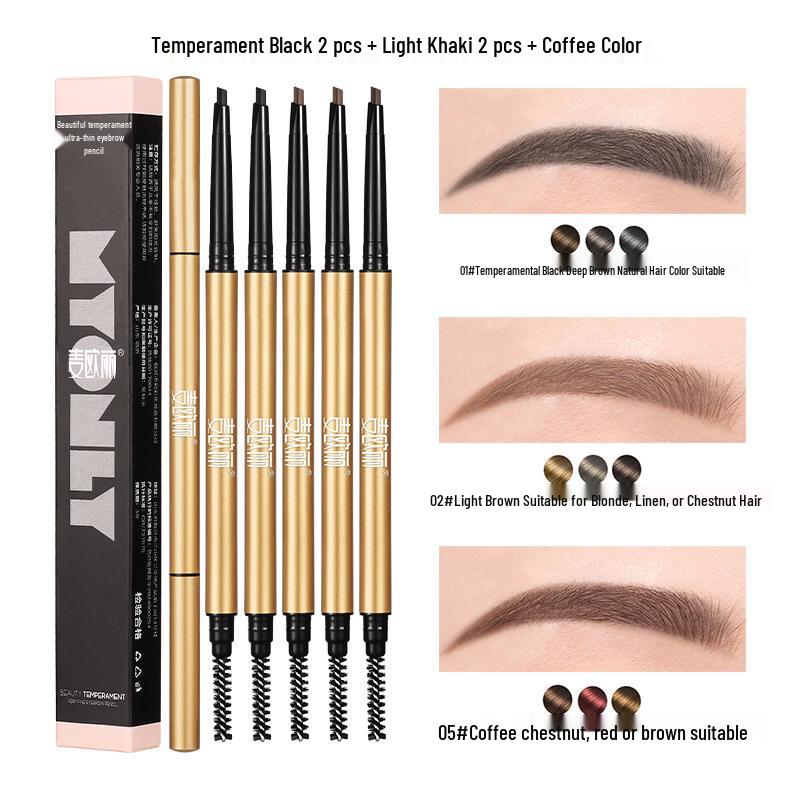 Ultra-Fine Gold Bar Eyebrow Pencil: Natural, Waterproof, Sweatproof, Long-Lasting, Non-Fading, Easy Outline for Women