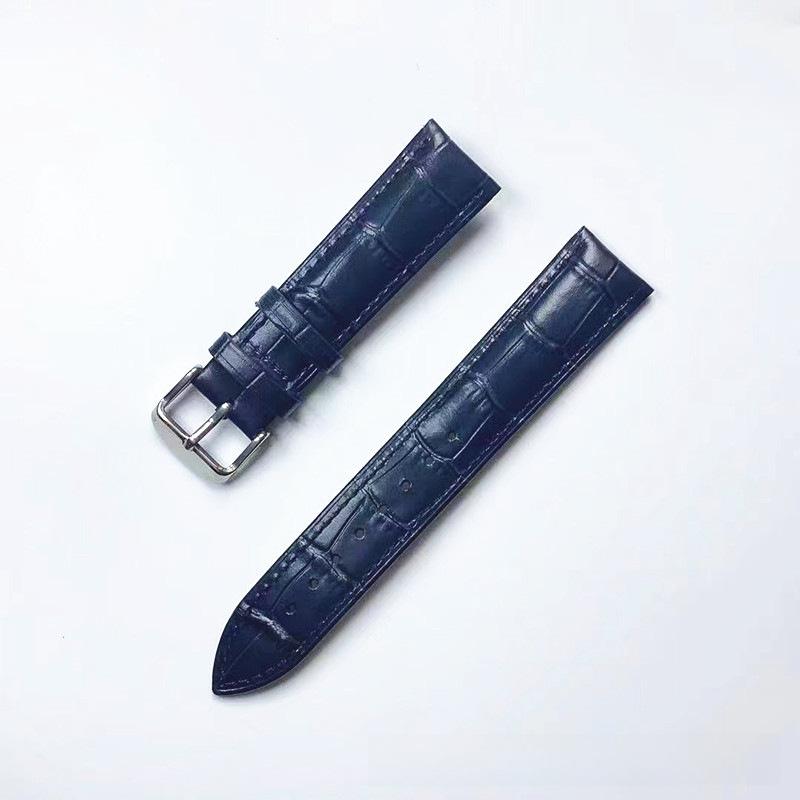 Genuine Leather Bamboo Grain Watch Strap with Pin & Butterfly Buckles, Universal Fit for Men & Women.