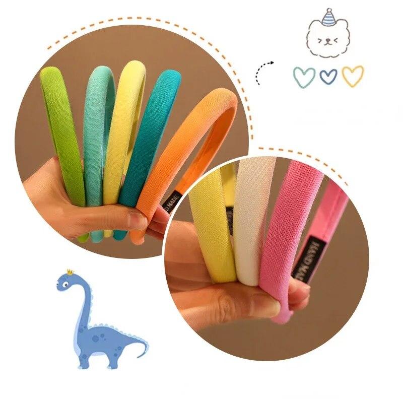 Diadema coreana de Color caramelo para niña, diadema sencilla de moda coreana para niña pequeña, accesorios para el cabello