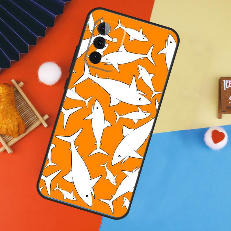 Cartoon Shark Case For Samsung Galaxy A52 A32 A12 A53 A33 A23 A13 A54 A34 A14 A51 A15 A25 A35 A55 Cover