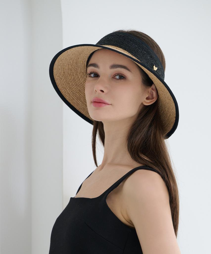 Koipeu Two-Tone Raffia Sun Visor Cf081Ht074