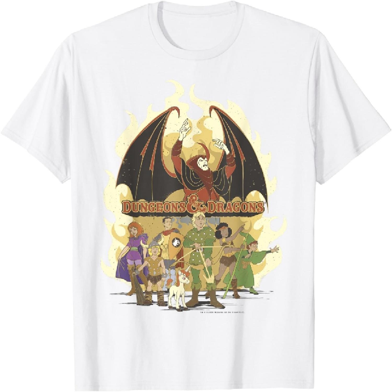 Dungeons & Dragons Group Shot Flame Portrait T-Shirt XXXXXL белый