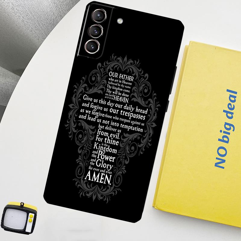 

Christianity Lord Prayer Phone Case For Samsung Galaxy S25 S26 Ultra S20 S21 S22 S23 Plus S10 S25 FE S24 Ultra Cover Galaxy S21Ultra