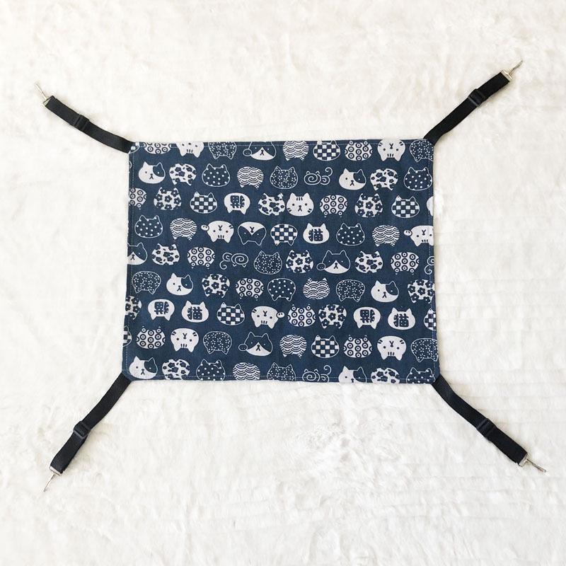 Adjustable Canvas & Plush Cat Hammock for Cage, Spring/Autumn