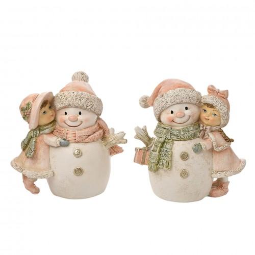 Set of 2 Snowman Scene Figurines
