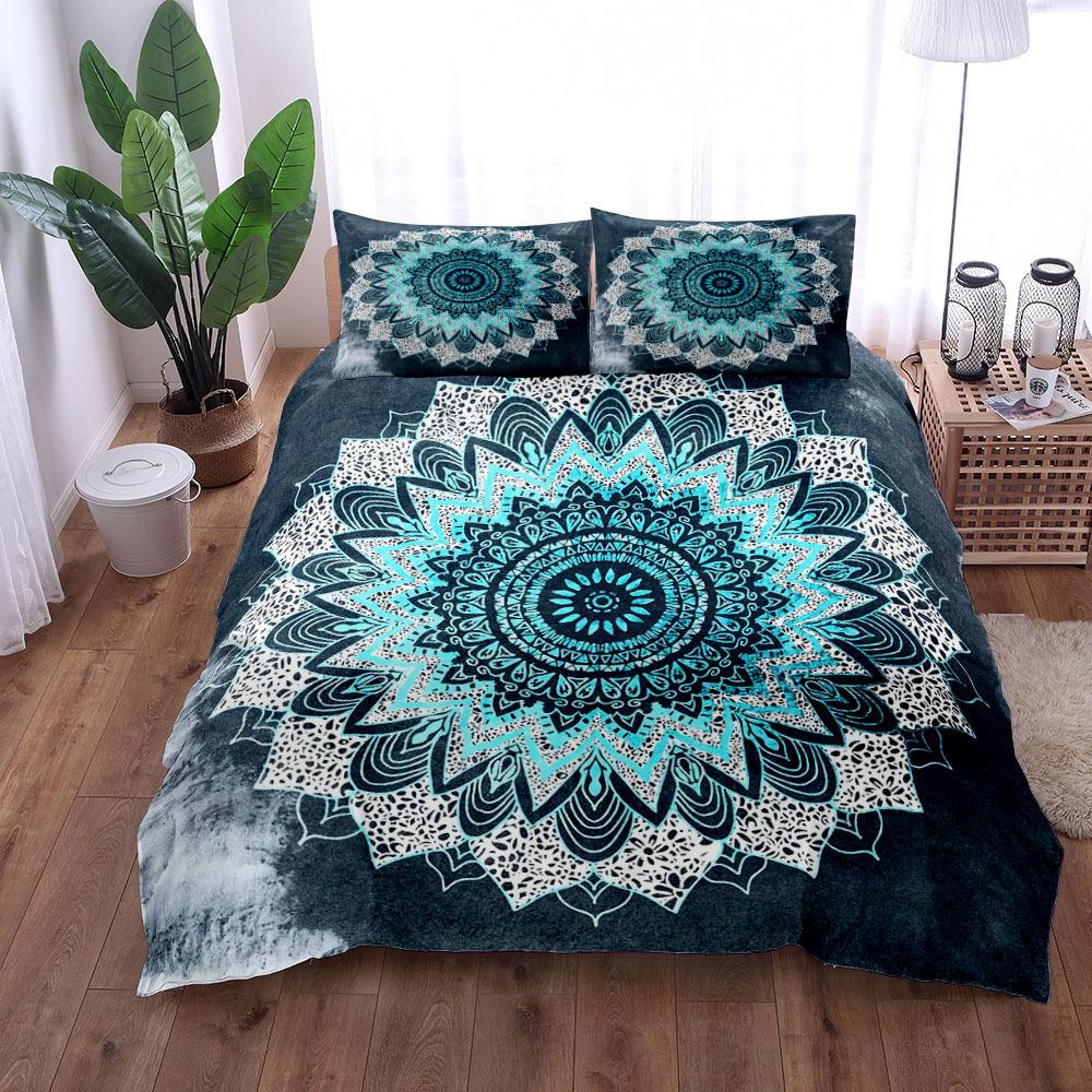 Purple Mandala Duvet Cover Set Bedding Set 3-piece Duvet Cover Set