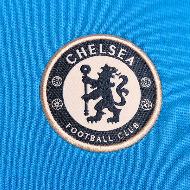 Nike Chelsea FC FW24 Travel Fashion Logo Crew Neck Short Sleeve Football Shirt Men Tops Light-Photo-Blue HQ1556-435