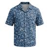 Men's Summer Hawaiian Print Cuban Collar Shirt Short Sleeve Button Down Casual Beach Shirt Lightweight Breathable Fabric