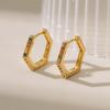 Women Fashion Ol Luxury 18k Gold Plated Geometric Zircon Hoop Earrings