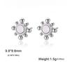 Flower Heart Moon Sun Stud Earrings with Clear Zircon Women Stainless Steel Earrings Trend Jewelry Gift