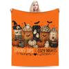 Halloween Ghost Reading Books Witch Cat Blanket Cover Fleece  Soft Throw Blankets for Bedding Couch Bed Rug