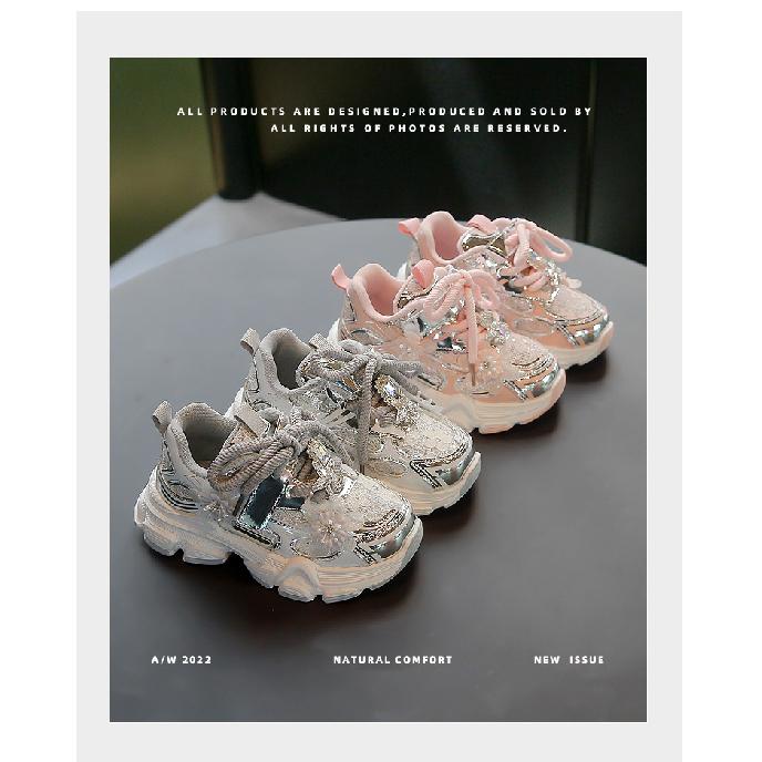 New autumn style girls' shoes, children's casual sports shoes, princess dad shoes for girls, popular online