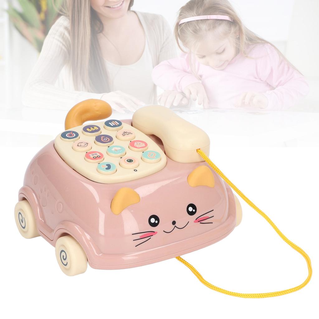Baby Phone Toddlers Musical Toy Pretend Phone Call Toy Car Bilingual Story NaMachine Kitty Shape for Enlightment