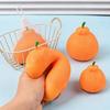 Squeezable Stress Ball 1/2/3 Pcs Orange Squeeze Toy Set Stress Relief Dekopon Tangerine Fidget Toys Mesh Bag Simulation Fruit