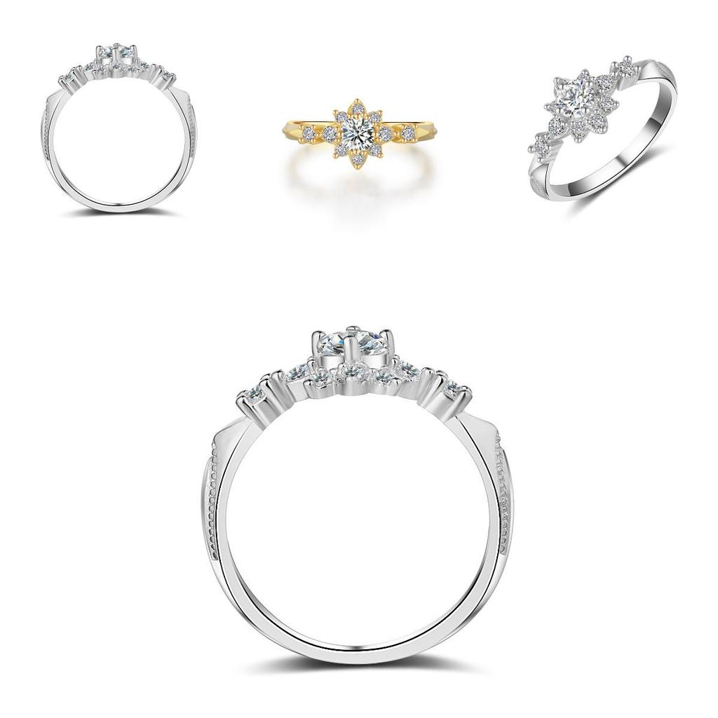 Womens Sweet Fashion Goldplated Elegant Crystal Rhinestone Ring Wedding