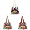 Cotton Knitted Tote Bag For Women With Large Capacity And Casual Travel Style