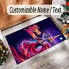 Valentine Love Theme Crystal Velvet Rug Personalized Custom Name Text Soft Floor Mat Home Decor