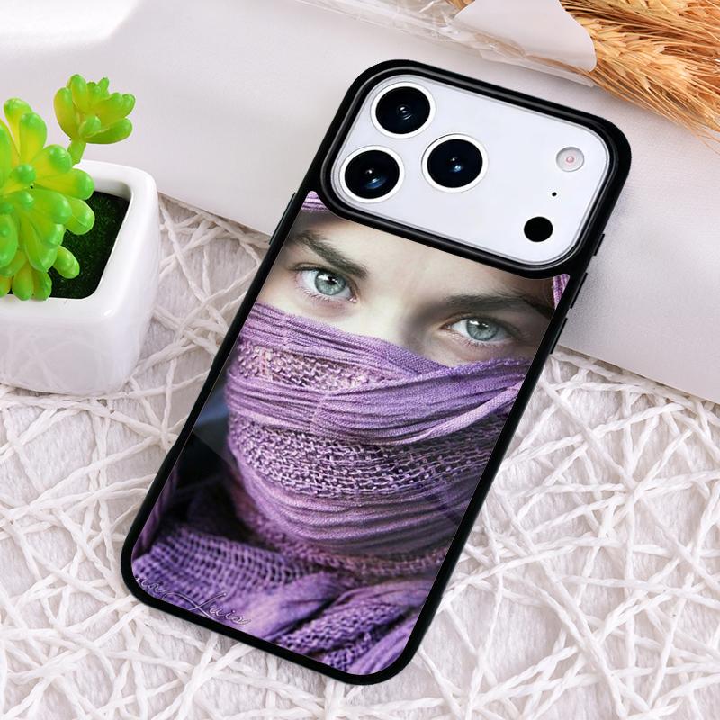 Muslim Islamic Arabic Hijab Face Gril Eyes Koran Shockproof Phone Case for iPhone 17 Air 16e 15 11 12 14 13 Pro Max Cover Coque