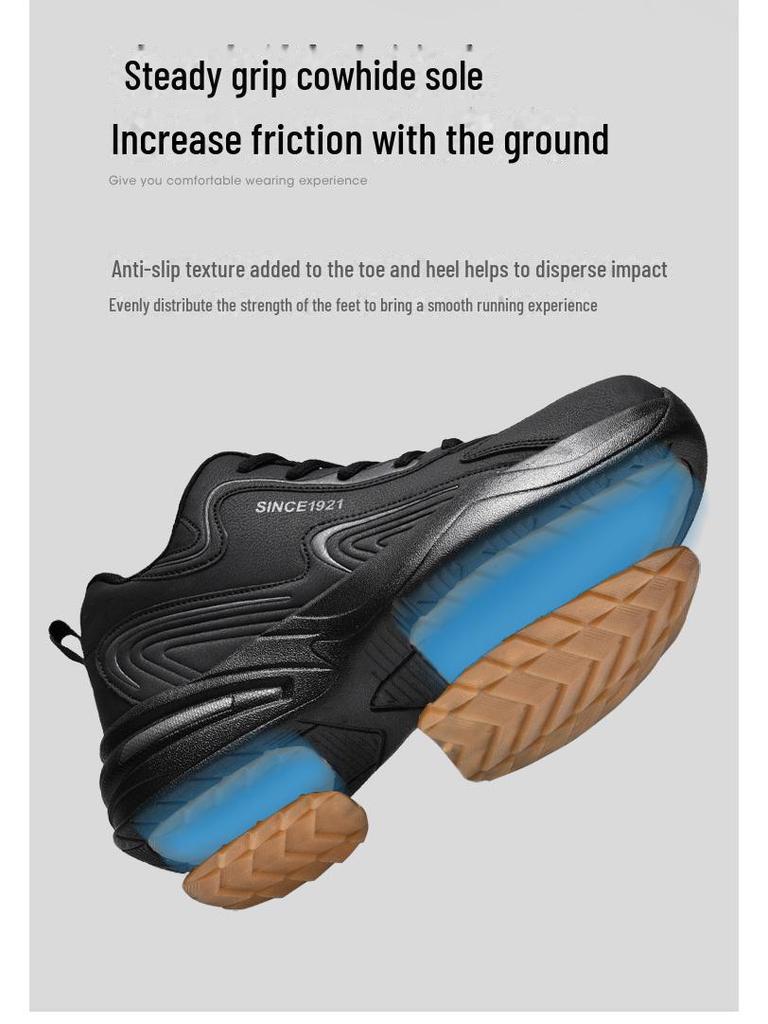 Men's Waterproof Leather Sports Shoes: Autumn/Winter White, Non-Slip, Wear-Resistant for Junior High Students