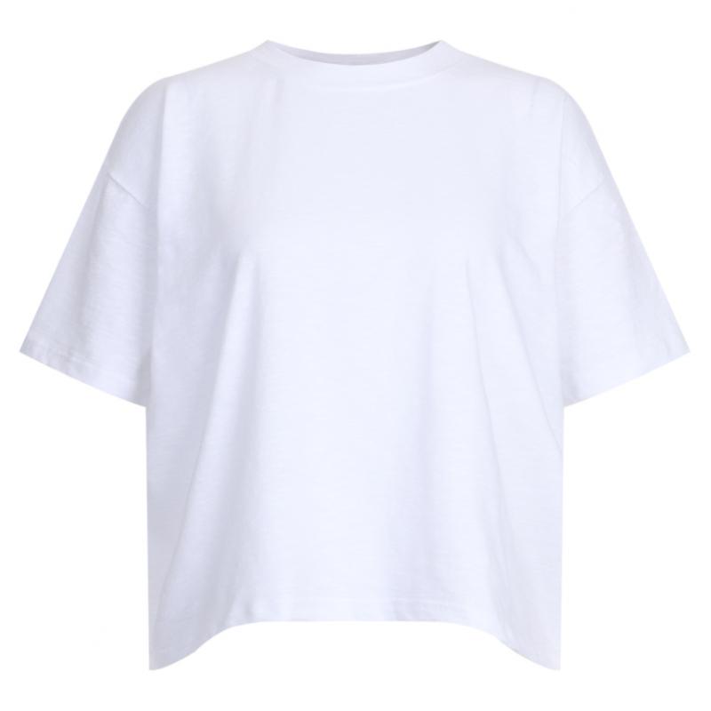 Shop Women S Round Neck Boxy looSe Fit Semi Crop S S Tee Green Dai wSh 20768