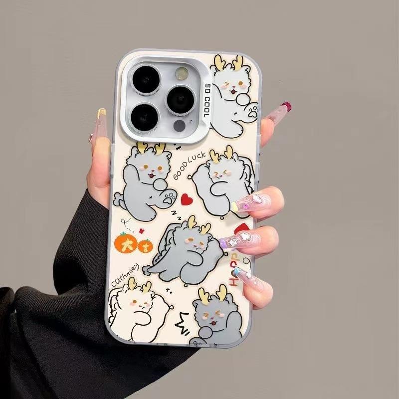 Cute Play Little Dragon is suitable for iPhone16 mobile phone case 14Pro niche x Apple 12 cartoon 11 cute xr