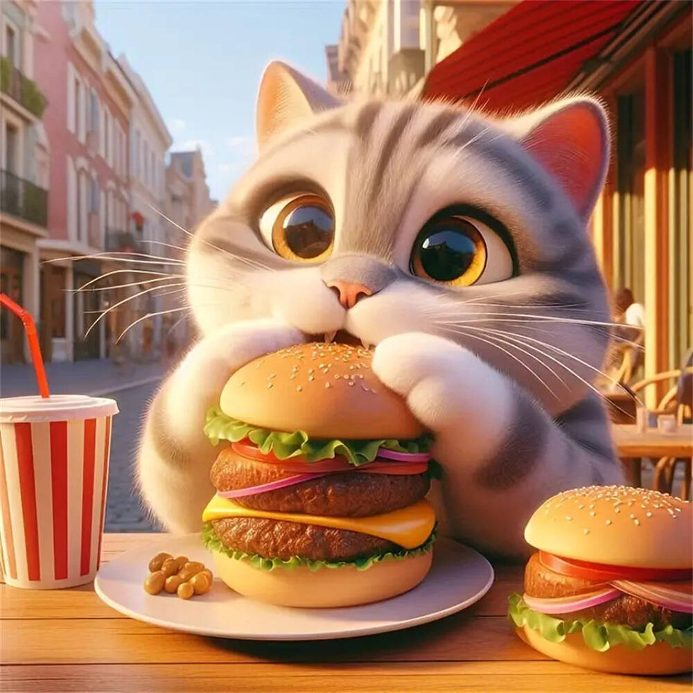 Diamond Art Painting Cat Animal Pet Full Round Diamond Mosaic Handmade Arts and Crafts Home Decoration