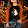 Kids' Halloween Printed Long Sleeve Neck T-Shirt for Casual Wear