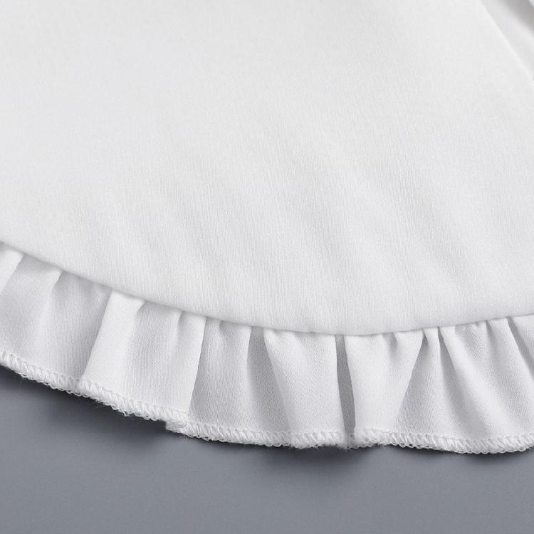 Women's Elegant Turn Down False Collar with Ruffled Trim Decorative Shawl Wrap Scarf Capelet for Dresses Blouse Top