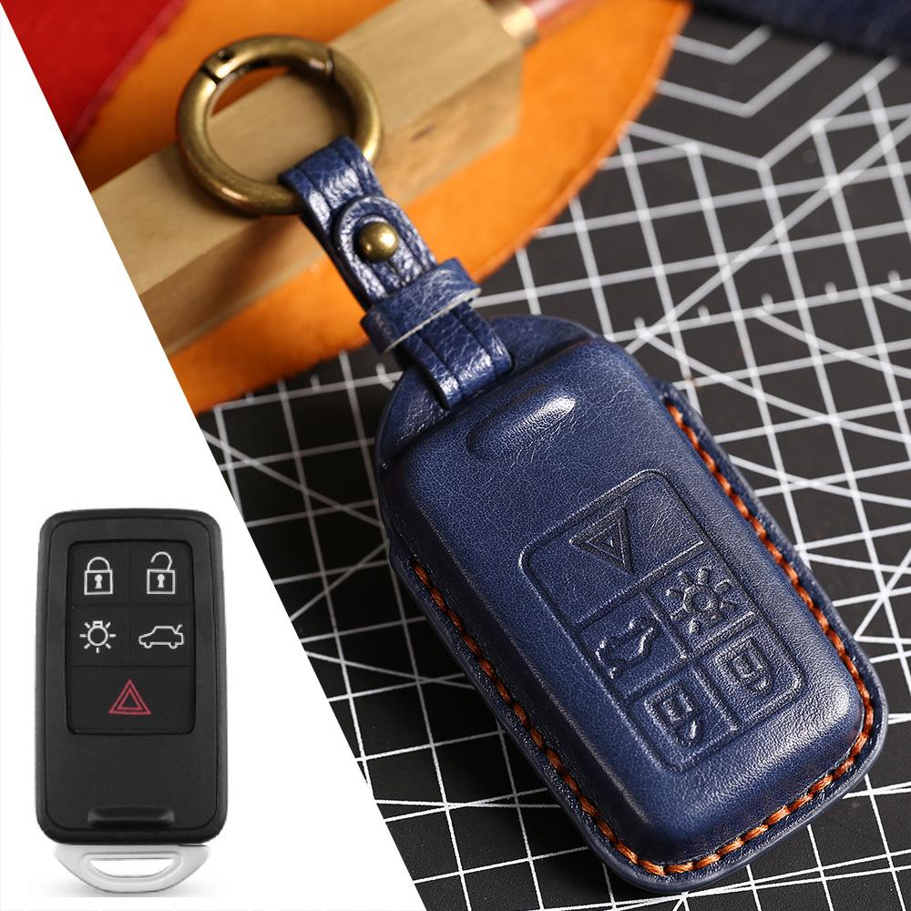 HALLMO Luxus-Autoschlüsseletui aus Leder für VOLVO All inclusive