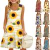 Children's Sleeveless U-neck Summer A-line Floral Casual Holiday Dress