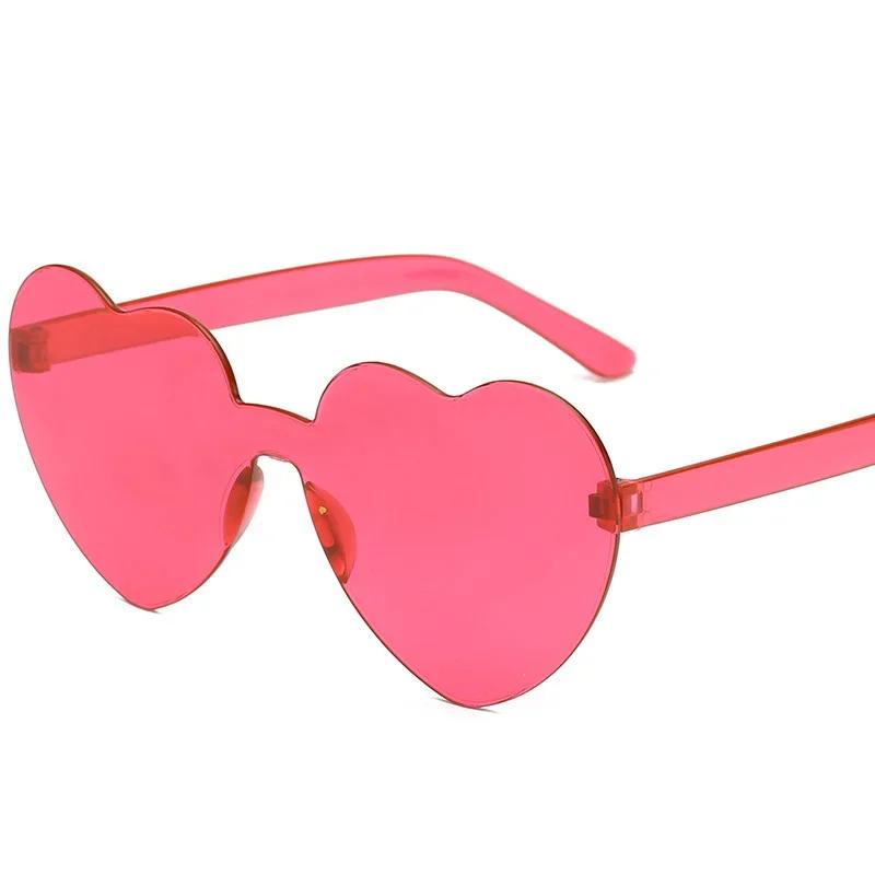 One Piece Love Heart Sunglasses Women Brand Designer Fashion Cute Sexy Retro Cheap Sun Glasses Red Female Sweet Eyewear Uv400