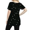 Women's Printing Large Size V-neck Top Loose Pocket T-shirt