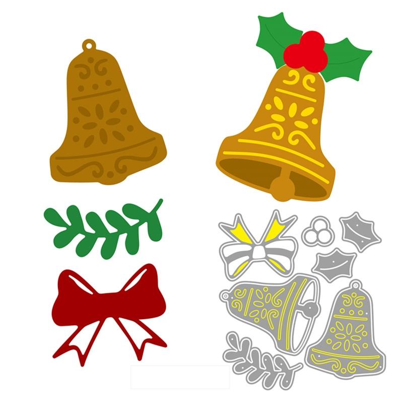 Christmas Bells Cutting Dies Christmas Bow Die Cuts Templates for Card Making Scrapbooking DIY Papercraft Album Crafts