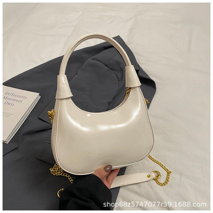 This Year's Popular Small Bag 2025 New Spring and Summer Patent Leather Versatile Chain Messenger Bag Portable Dumpling Bag