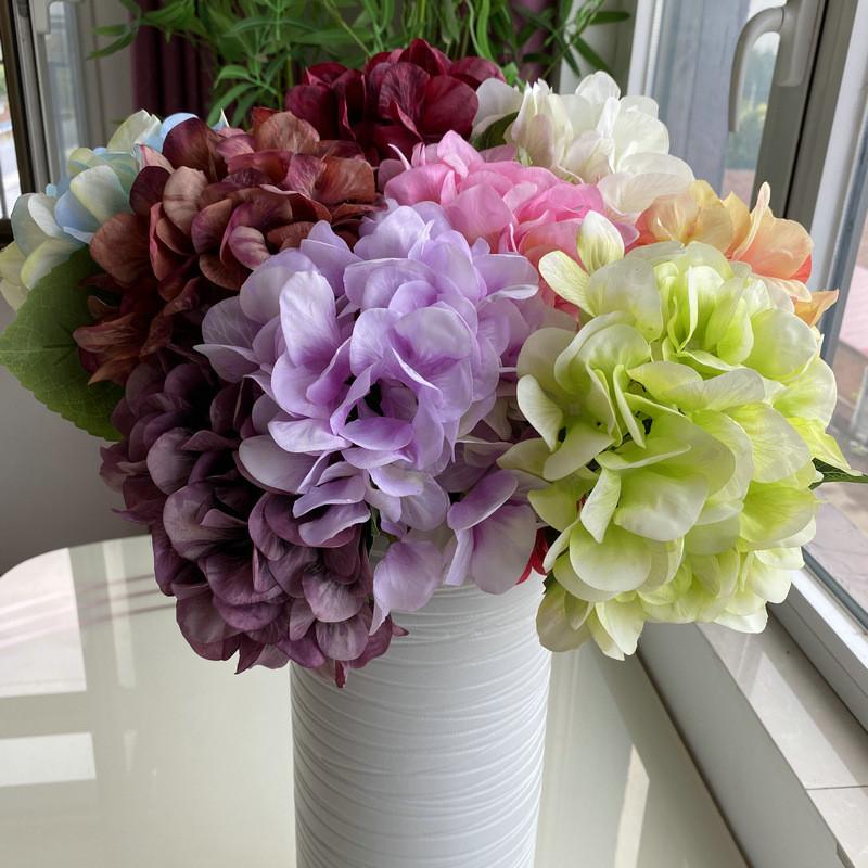 Silk Hydrangea Flowers 18in Realistic Wedding Home Decor Photography Props Gift