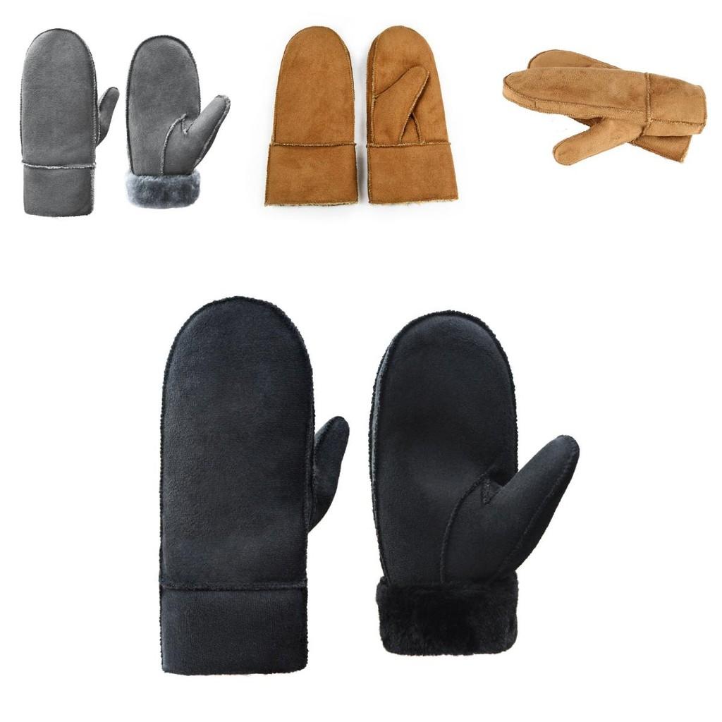 Dicke und warme Herren-Winterhandschuhe aus weichem Kunstfell und Polyestergemisch