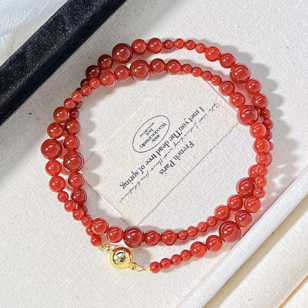 Natural Chalcedony Design Necklace Collarbone Chain