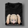 Grok Ani Aufkleber Waifu Anime   Reine Baumwoll-T-Shirts  Trendiges T-Shirt für Unisex Sommer Y2K Spaß Custom DIY Kurzarm-Tops