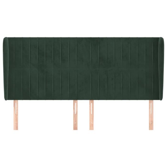 VidaXL Tête de lit avec oreilles Vert foncé 183x23x118-128 cm Velours3118257