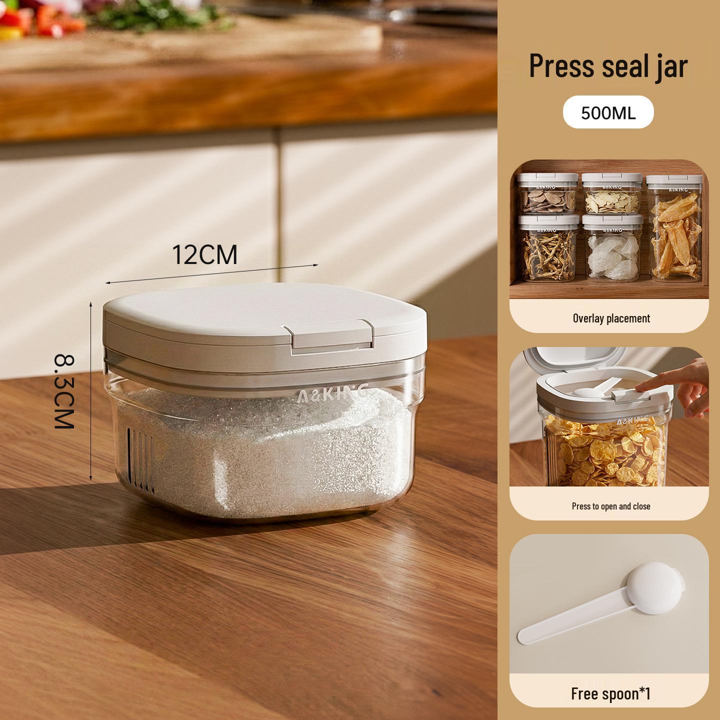 Moisture-Proof Insect-Proof Food-Grade Storage Jar for Grains, Cereals, and Sugar