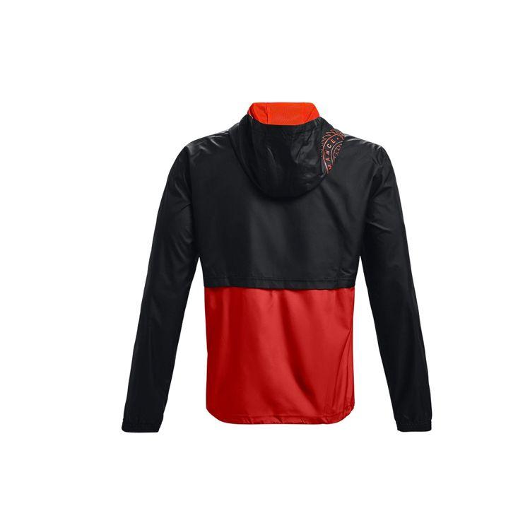 Under Armour Woven Series Alma Mater Color Block Half-Zip Hooded Sweatshirt Men outerwear Glossy-Red 1366301-839