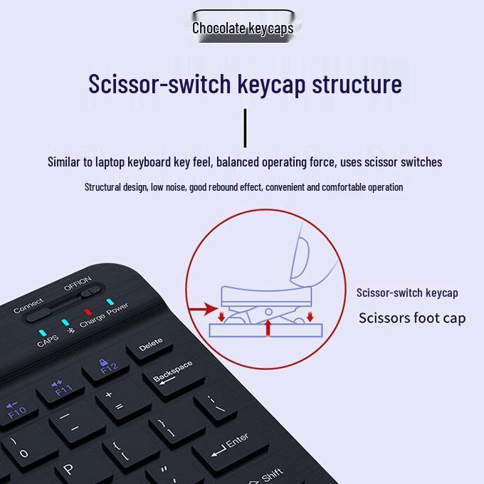 Multilingual Bluetooth Keyboard & Mouse Set for iPad, Phone, Tablet