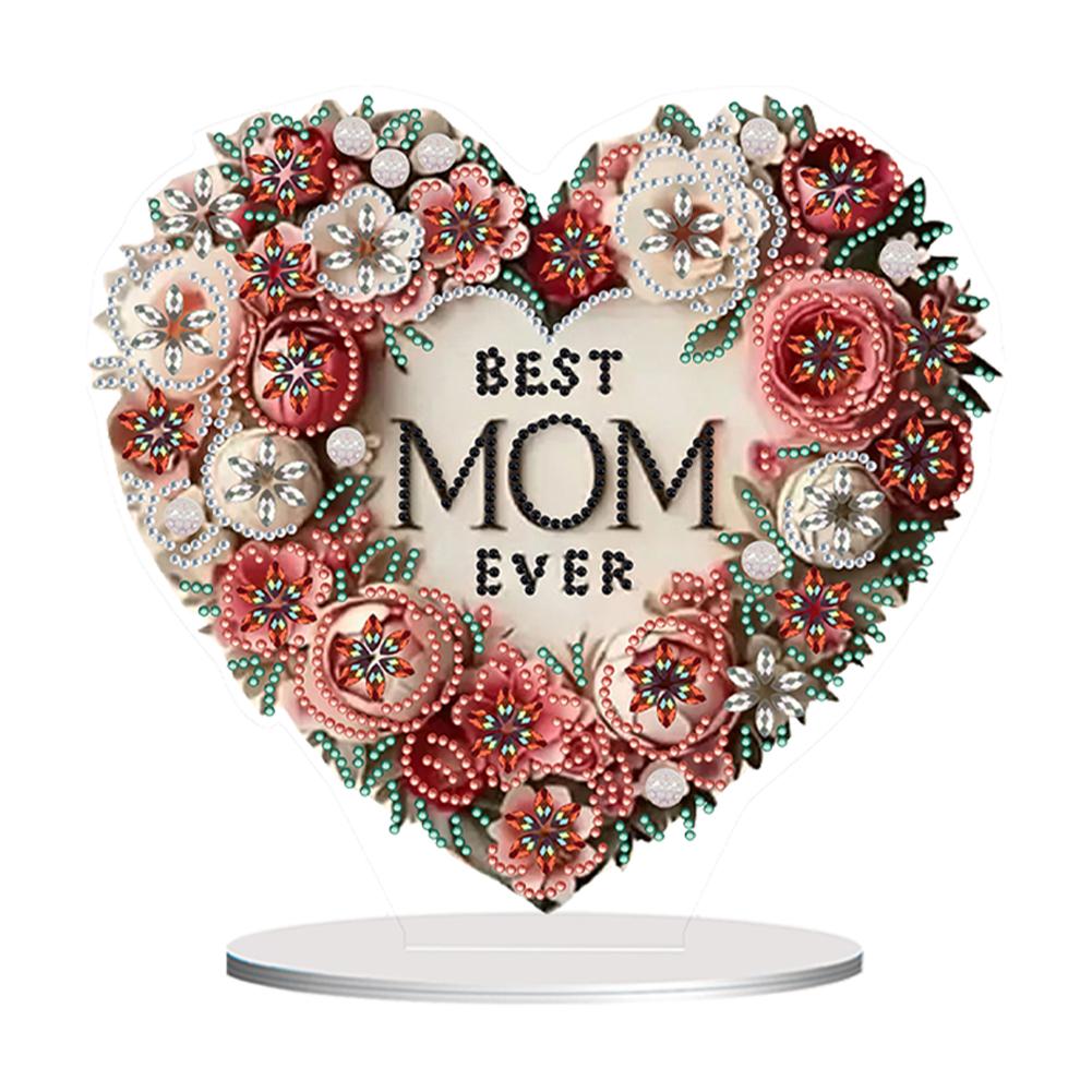 Acrylic Special Shaped Beautiful Pattern Diamond Painting Desktop Ornaments Kit Diamond Painting Desktop Decorations for Adults